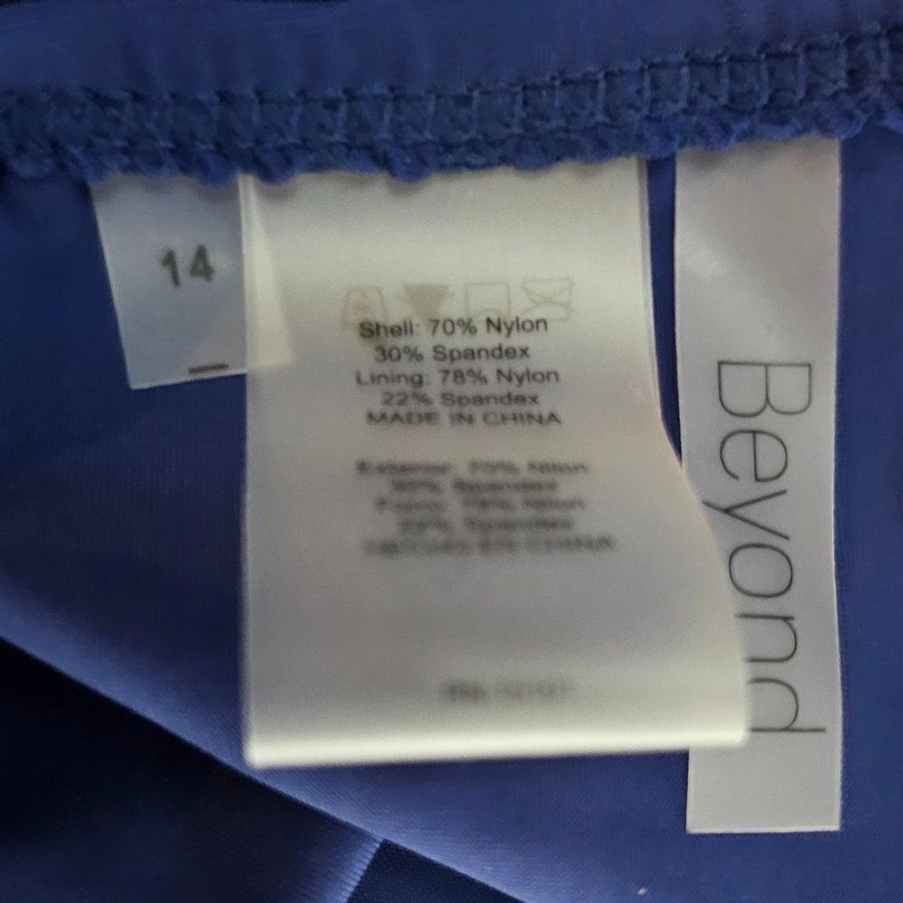 Beyond Women's Blue Adjustable Strap Tankini Top & Bikini Bottom Size 14 - Picture 13 of 13